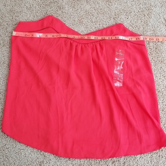 NWT! JESSICA SIMPSON Poppy Red Tank Size L Top - Picture 7 of 8